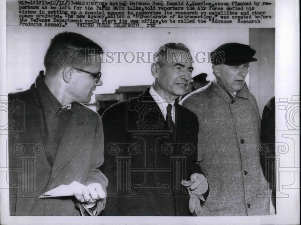 1957 Defense Sec. Donald Quarles, & reporters in D.C.  - Historic Images
