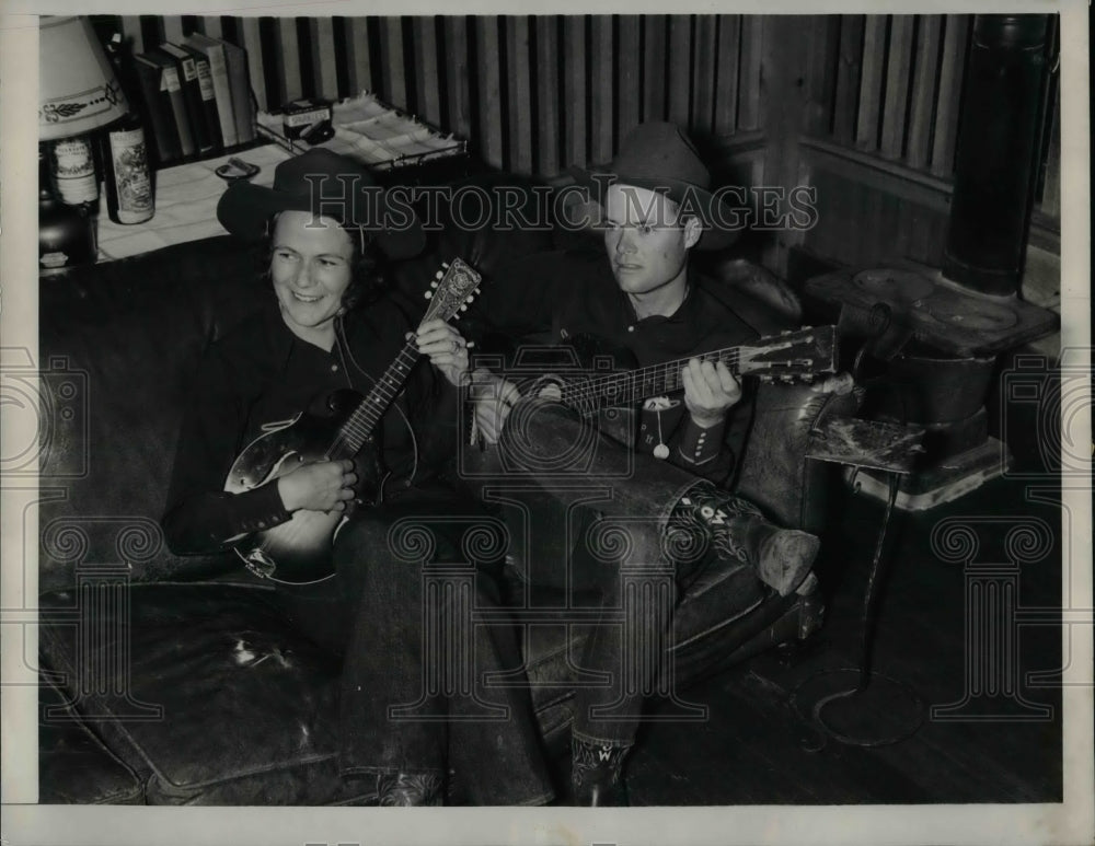 1936 Mr & Mrs Robert White on Dude Ranch in Nevada  - Historic Images