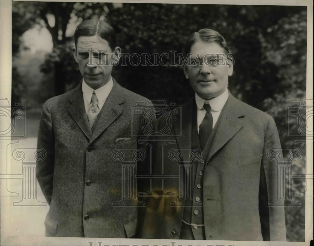 1924 Press Photo Ray Lyman Wilbur, Pres of Leland Stanford U &amp; Navy Sec C Wilbur - Historic Images