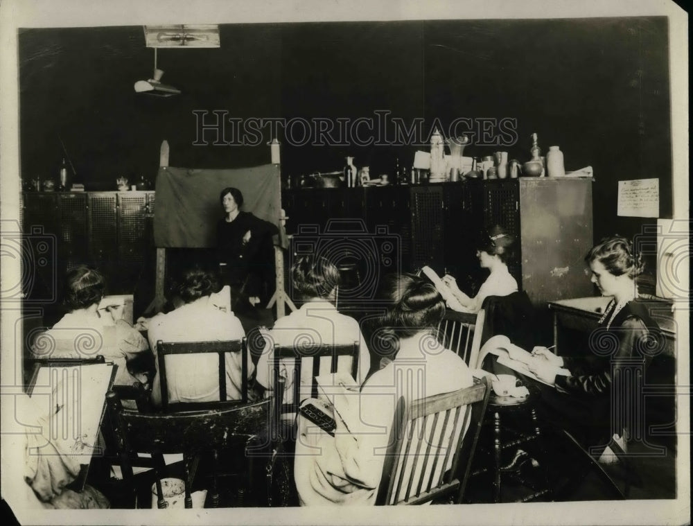1926 Students in Art Class at Corcoran Art Gallery  - Historic Images