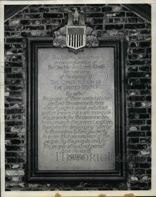 1936 Tablet commemoration 150th anniversary - Historic Images