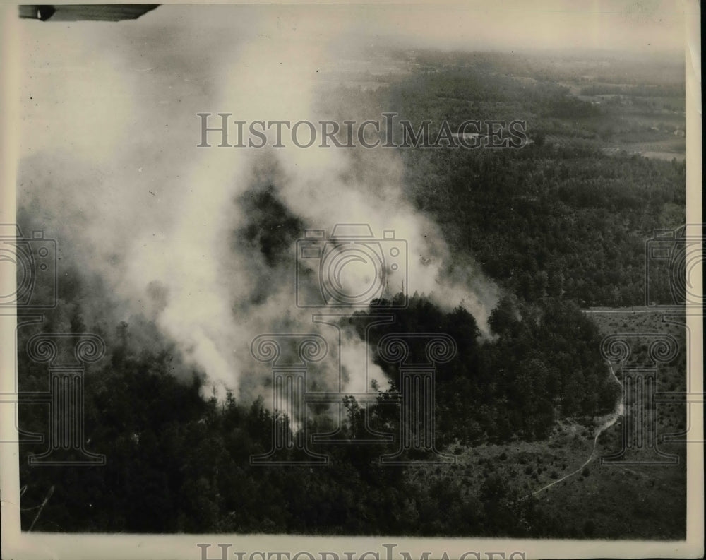 1930 Aerial view of forest fires in Maryland  - Historic Images