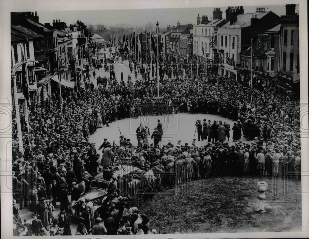 1936 Press Photo Flags of Nations at Stratford-on Avon for William Shakespeare - Historic Images