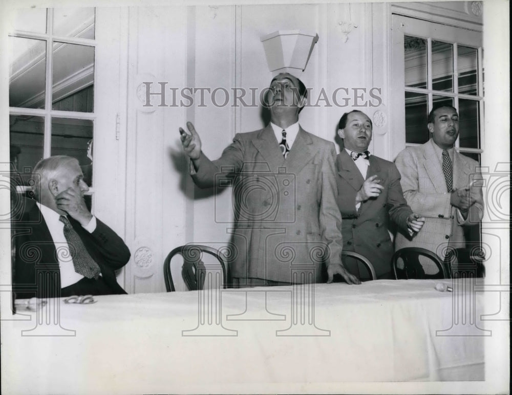 1944 Press Photo Sen. Joseph Guffey, Jerry Livingston, Milton Drake, Al Hoffman - Historic Images