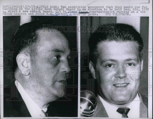 1958 Jimmy Karam and R.W. Laster run for Little Rock school board - Historic Images