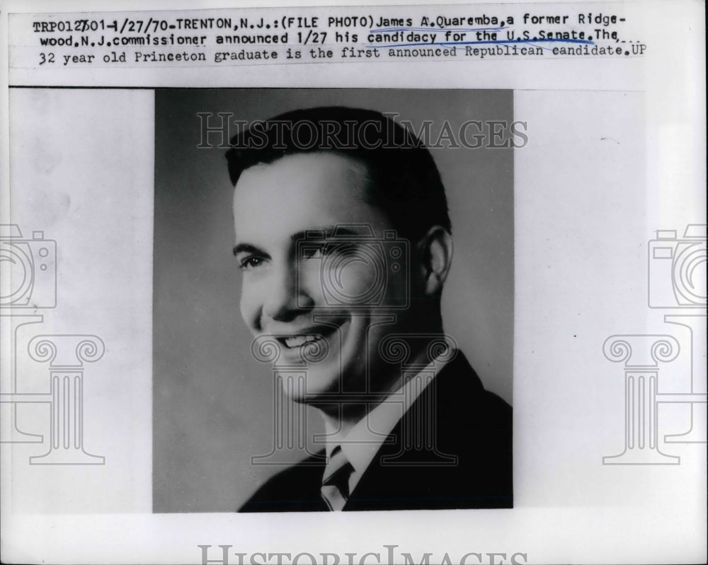 1970 James Quaremba to Run for US Senate  - Historic Images