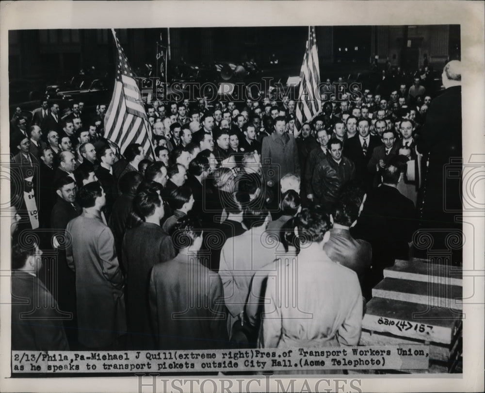 1949 Michael Quill President of Transport Workers Union  - Historic Images