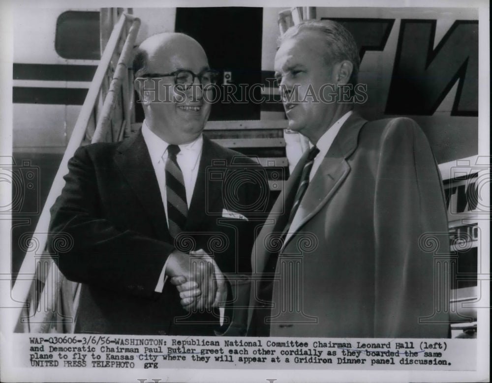 1956 Republican Leonard Hall and Democrat Paul Butler  - Historic Images