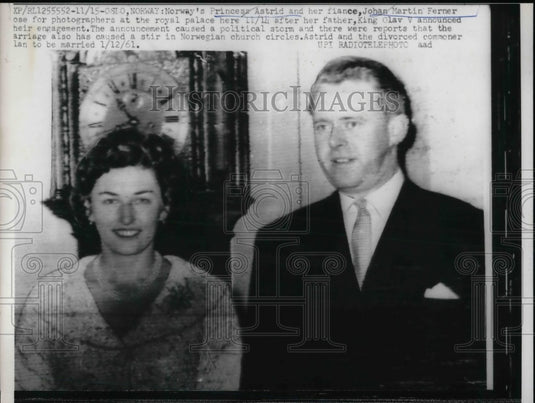1960 Norway's Princess Astrid & fiance, Johan Martin Ferner - Historic Images