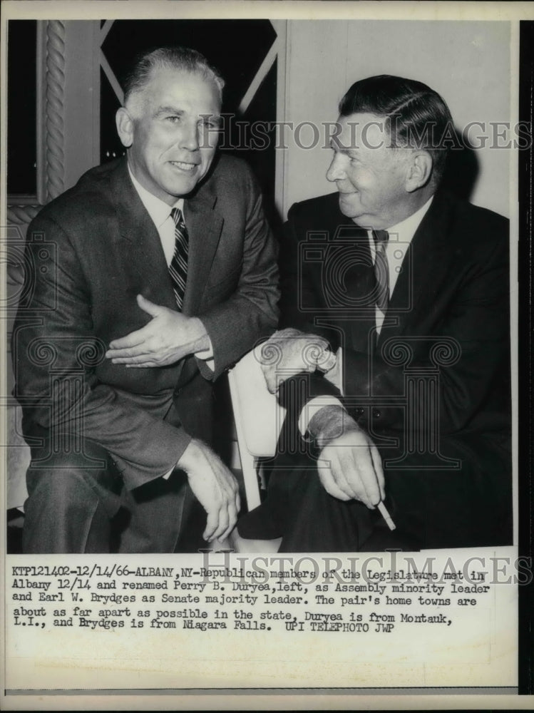 1966 Repulicans Perry Duryea &amp; Earl Brydges of NY  - Historic Images