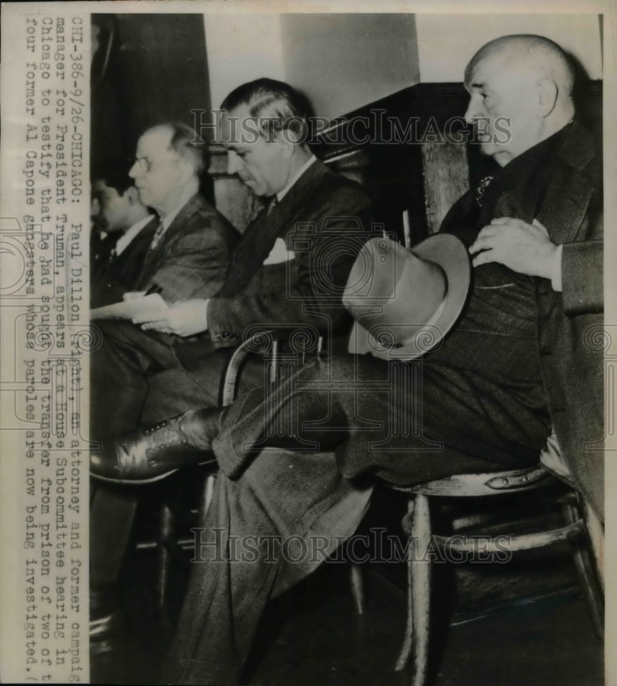1947 Paul Dillon testifies to House Sub committee about gangsters - Historic Images