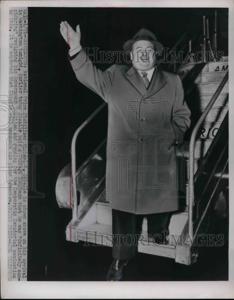 1952 Press Photo Natl Price Stabilizer, Michael DiSalle in D.C. - nea66596 - Historic Images