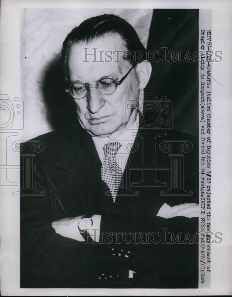 1953 Italian Premier Alcide de Gasperi  - Historic Images