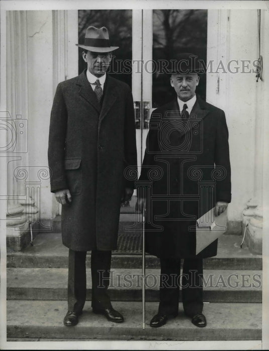 1933 Press Photo Sec of Interior Lyman Wilbur & Sec of State Henry Stimson - Historic Images