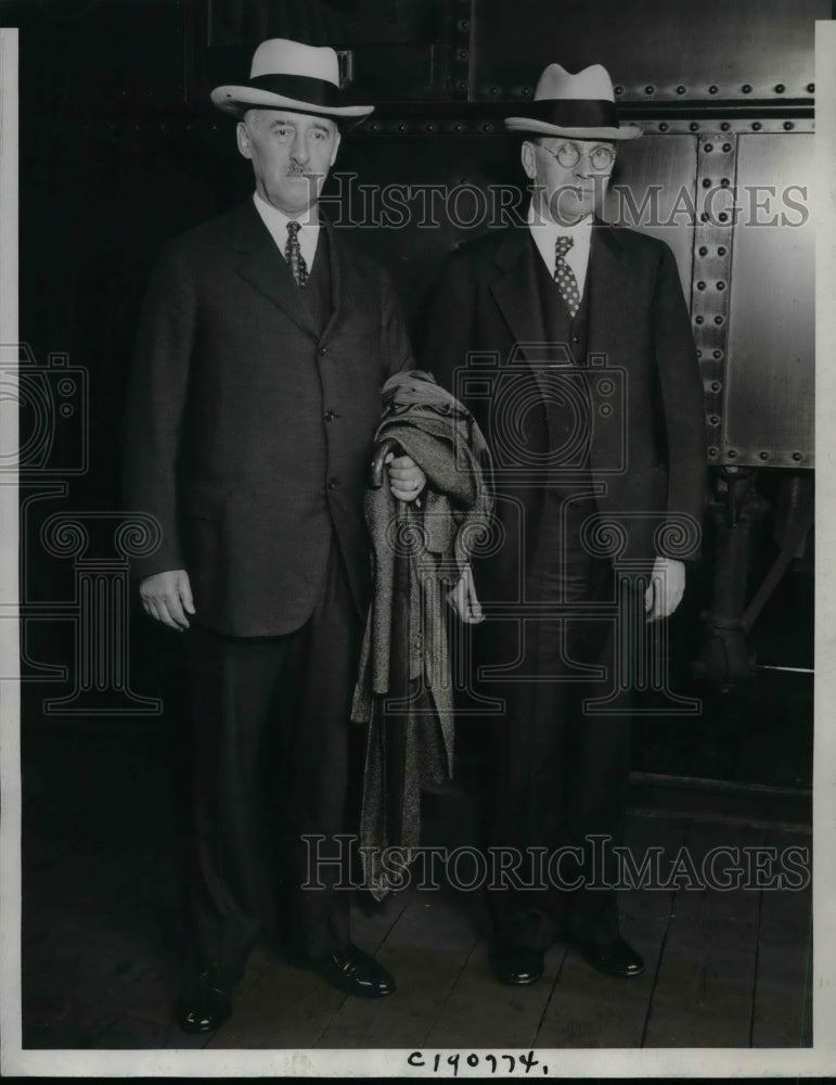 1932 Press Photo Sec of State Henry Stimson &amp; William Doak, Sec of Labor - Historic Images