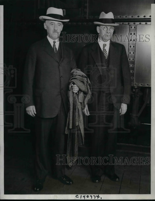 1932 Press Photo Sec of State Henry Stimson & William Doak, Sec of Labor - Historic Images