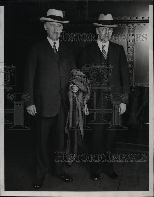 1932 Press Photo Sec of State Henry Stimson & William Doak, Sec of Labor - Historic Images