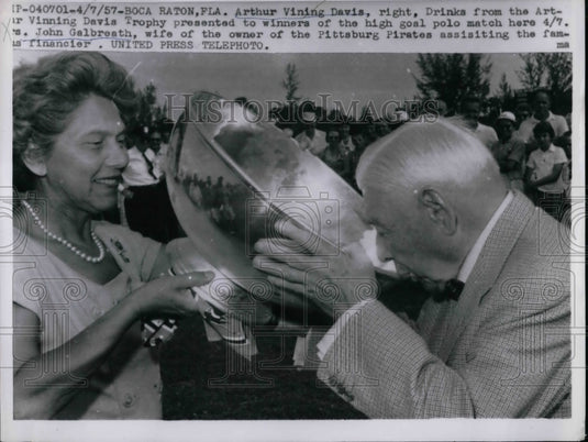 1957 Arthur Vining Davis & Mrs John Galbreath  - Historic Images
