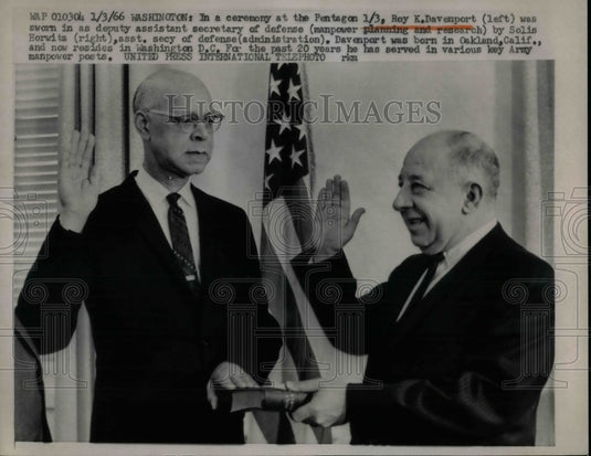 1966 Roy KDavenport sworn in as dep asst defense sec by S Horowitz - Historic Images
