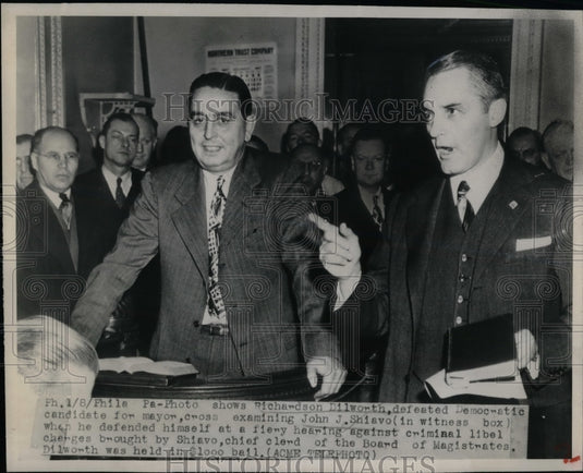 1948 Press Photo Richardson Dilworth & John J Shiavo at a trial - nea66811 - Historic Images