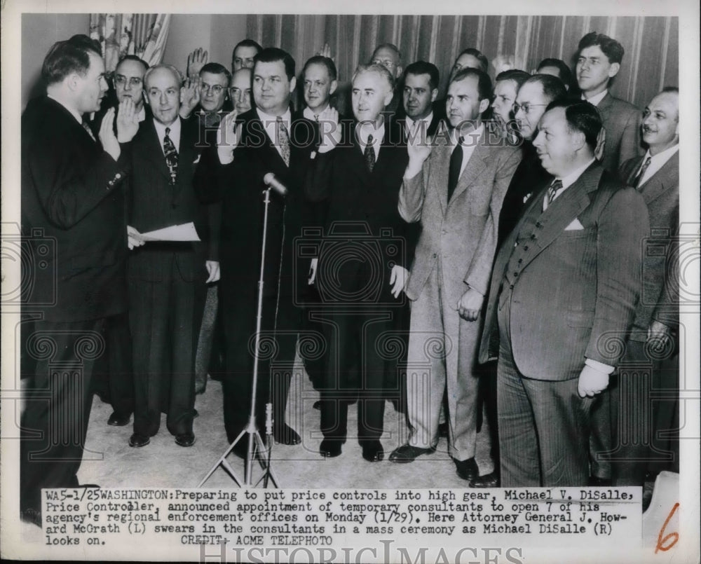 1951 Price Stabilizer Michael DiSalle in D.C. & consultants - Historic Images