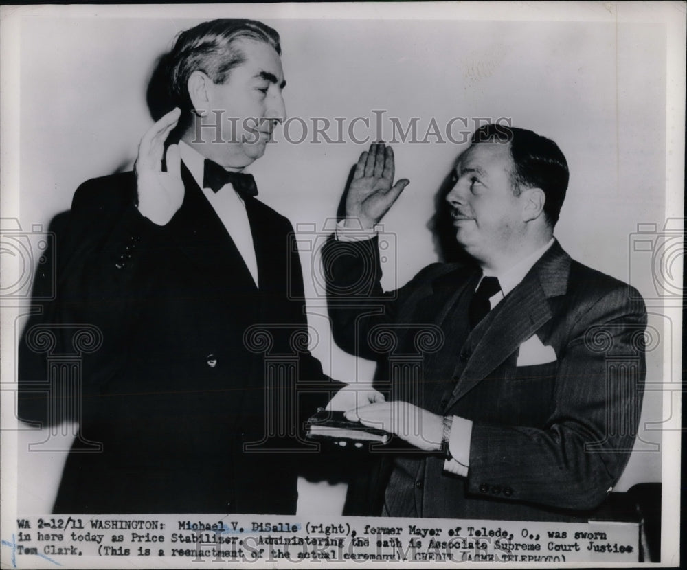 1950 Stabilizer Michael DiSalle in D.C. ,Assc Justice Clark - Historic Images
