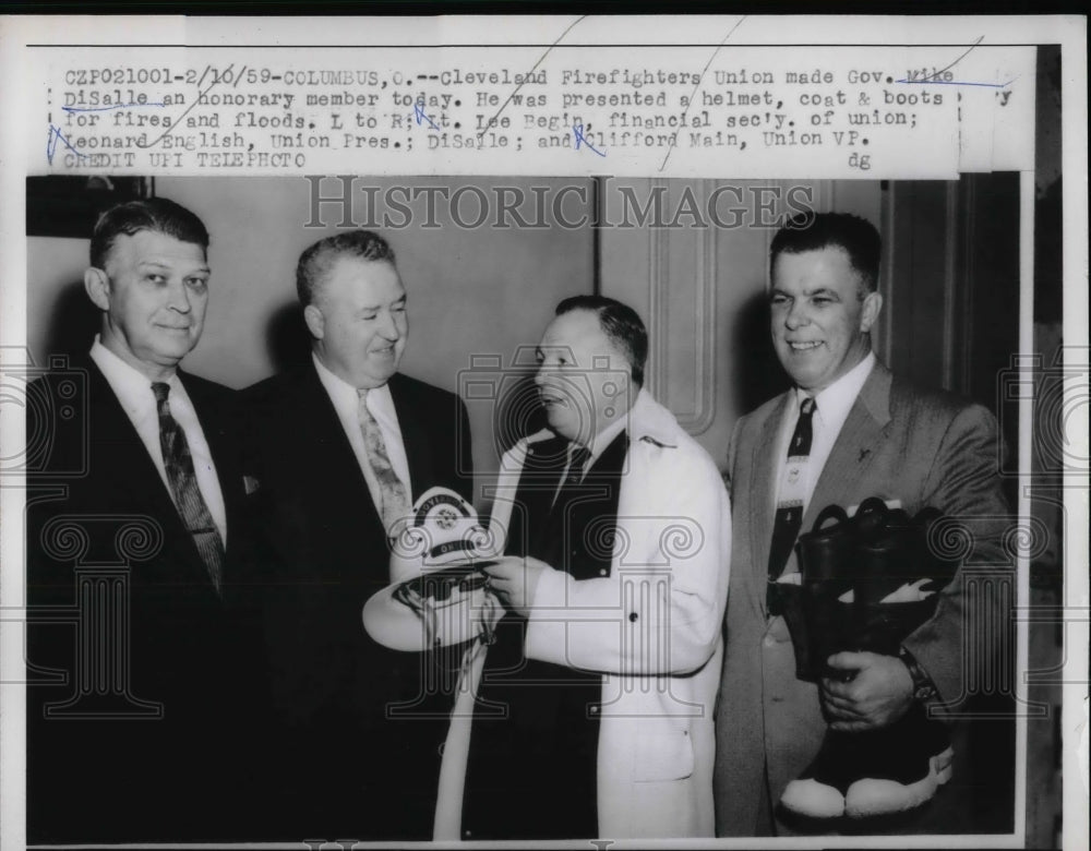 1959 Cleveland firefighters Union, Lt Begin,L English,C Main - Historic Images