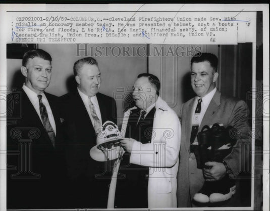 1959 Cleveland firefighters Union, Lt Begin,L English,C Main - Historic Images