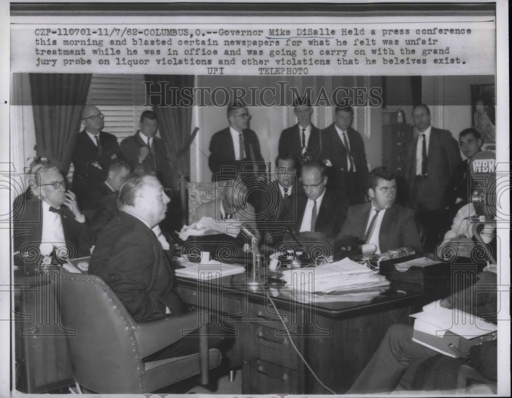 1962 Press Photo Ohio Gov. Michael DiSalle at press conference - nea66856-Historic Images