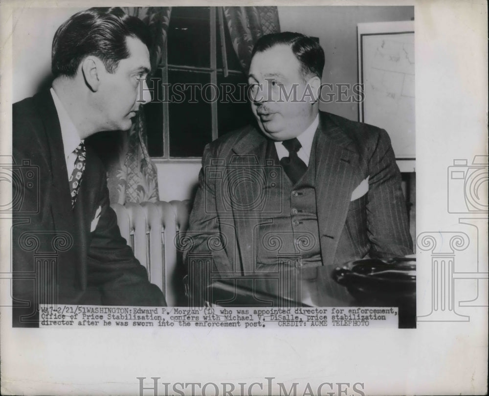 1951 Edward P. Morgan, Michael V. DiSalle, Price Stabilization - Historic Images