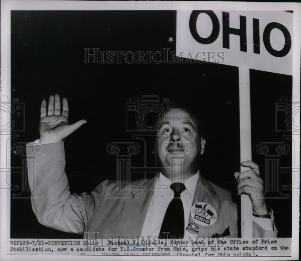 1952 Press Photo Michael V. DiSalle, Campaign for US Senate, Ohio - nea66868 - Historic Images