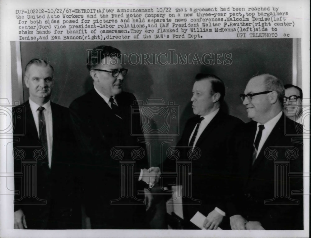 1967 Malcolm Denise, Ford, Walter P. Reuther, United Auto Workers ...