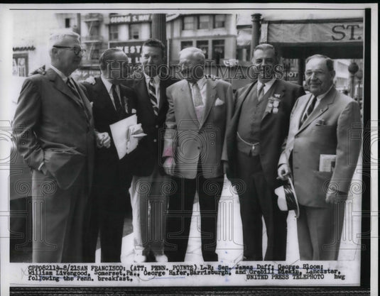 1956 Sen James Duff, Geo Bloom,Wm Livengood,Geo Hafer, G Diekin - Historic Images