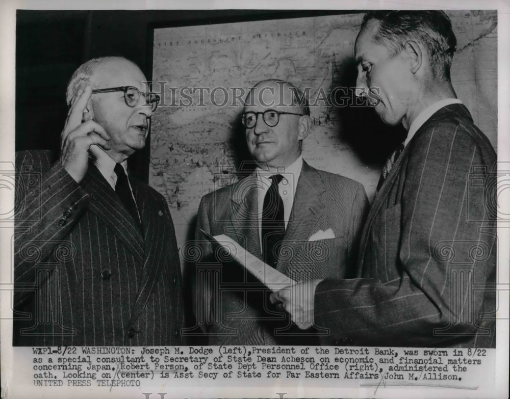 1952 Joseph M. Dodge of Detroit Bank, Robert Person, John M. Allison - Historic Images