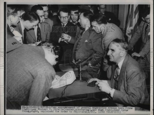 1951 Press Photo Price Stabilizer Michael DiSalle & Cyrus Ching - nea66920 - Historic Images