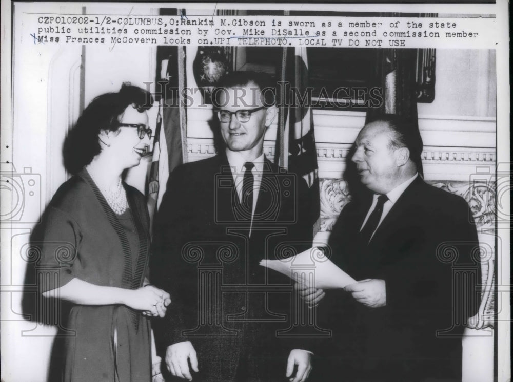1952 Ohio Gov Mike DiSalle, Ms F McGovern, R Gibson  - Historic Images