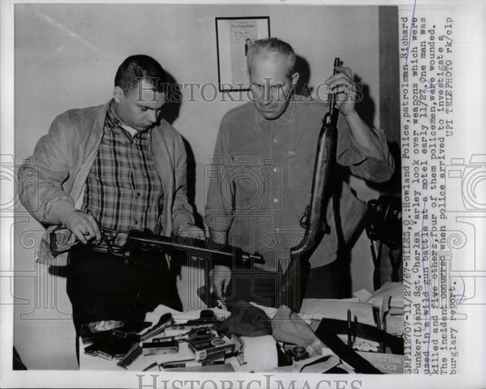 1967 Niles, Ohio, Howland policeman Richard Bunker & Sgt C Varley - Historic Images