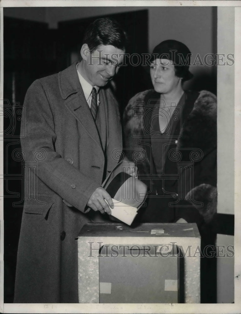 1932 Press Photo Mr &amp; Mrs David Ingalls, Rep candidate for ohio Gov. - Historic Images