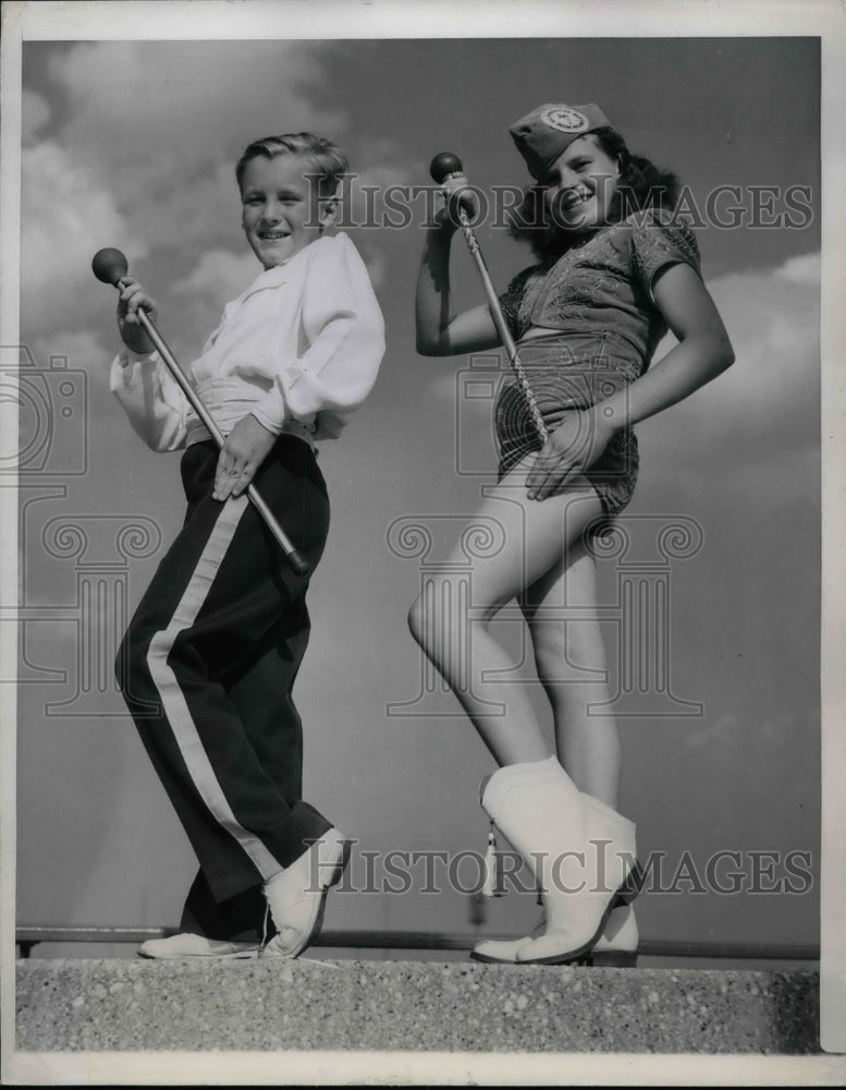 1947 Gordon Stiritz, Elaine Ryan, Win First Round Festival Twirling - Historic Images
