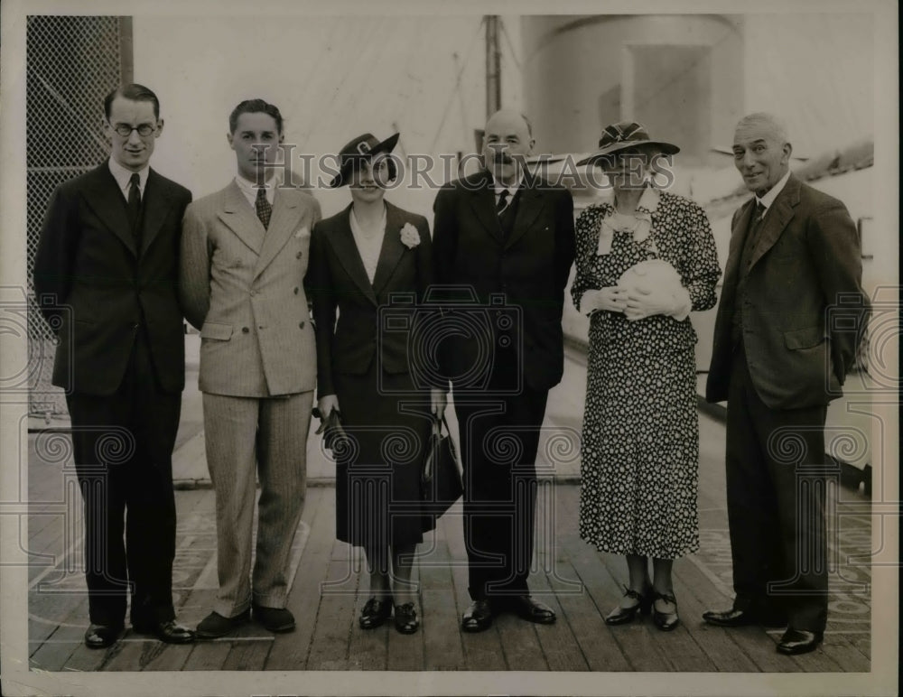 1936 Press Photo R Wilson, JL Guise, Lord Addington, Lady S Smith,Adm Summerford - Historic Images