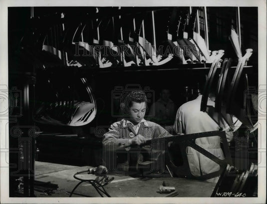 1941 Hurricane plane factory, worker & tail assembly  - Historic Images
