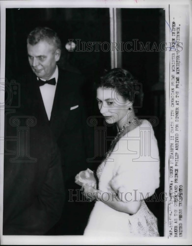 1957 Queen Elizabeth &amp; Canada Prime Minister J Diefenbaker - Historic Images