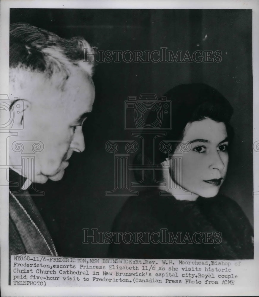 1951 Princess Elizabeth &amp; Rt Rev WH Moorehead  - Historic Images