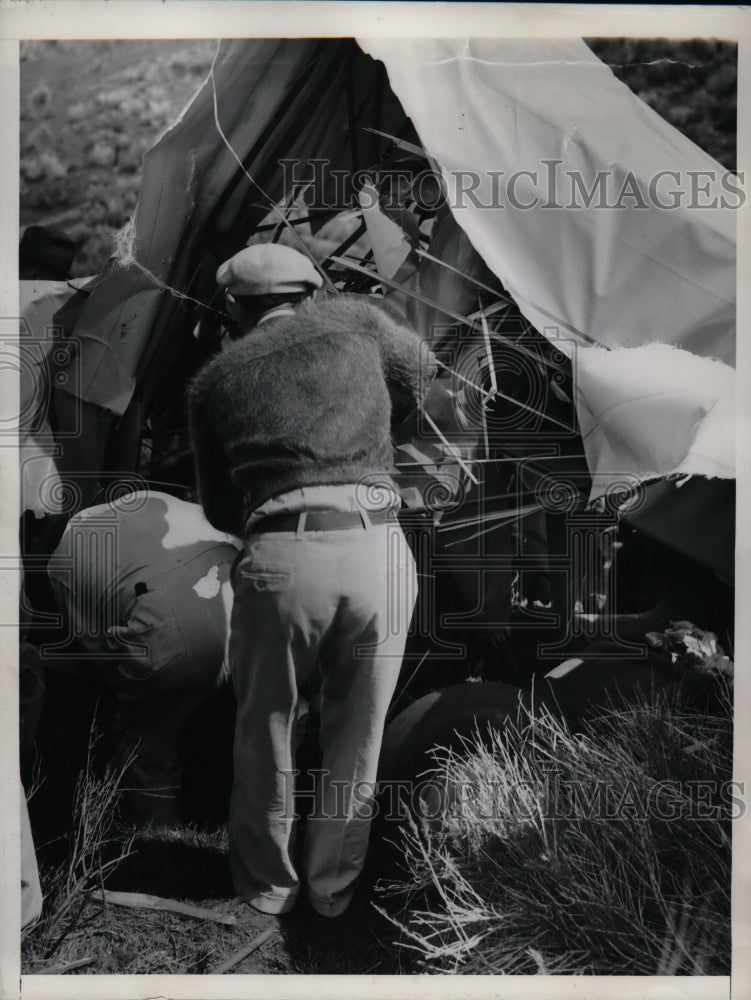 1937 Press Photo Site of plane crash of EB Christopher, EA Crumm in Calif.-Historic Images