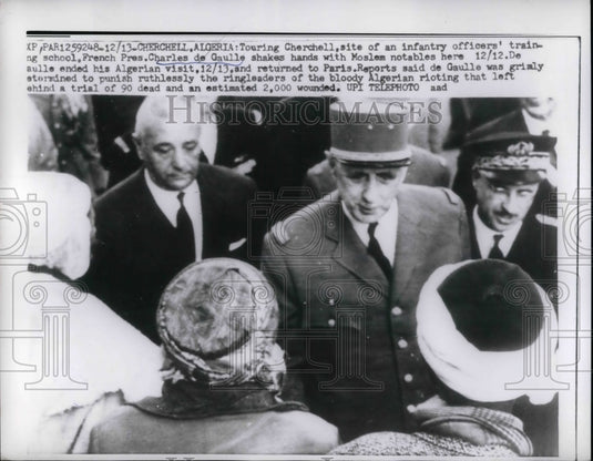 1960 French President Charles deGualle in Algeri  - Historic Images