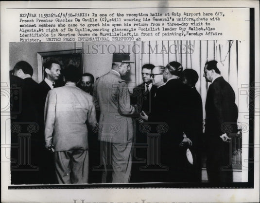 1958 Press Photo French President Charles deGualle - nea67685 - Historic Images