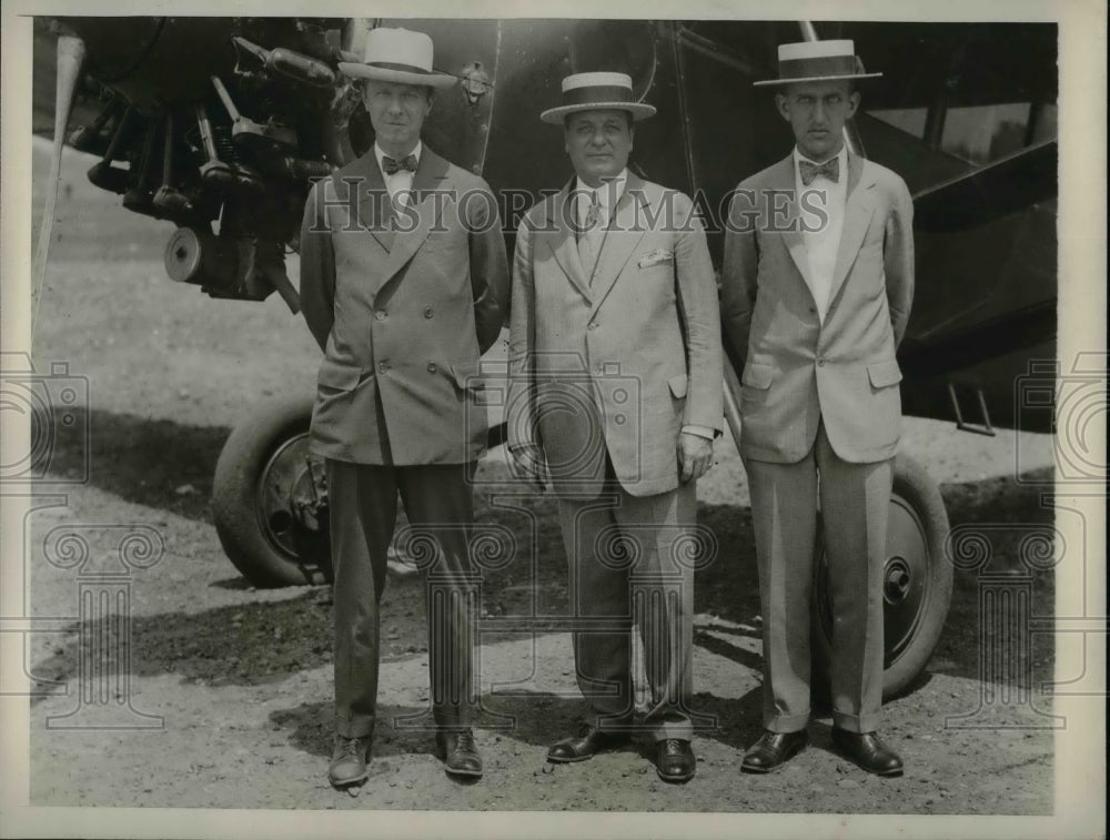 1929 W.U. Moyer J.L. Banham and Walter Addicts make aerial survey - Historic Images