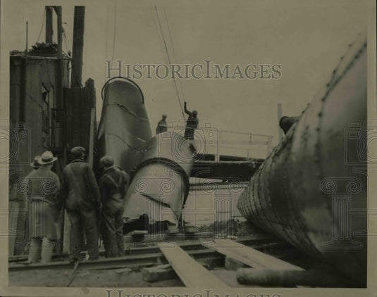 1931 Fallen work at Pennsylvania Harbor  - Historic Images