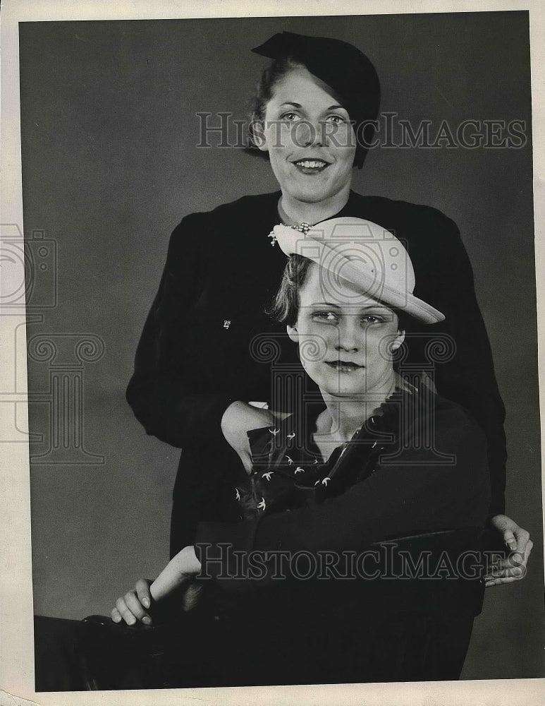 1935 Miami Univ. Pearl Kirschaner &amp; Ethel Gresham  - Historic Images