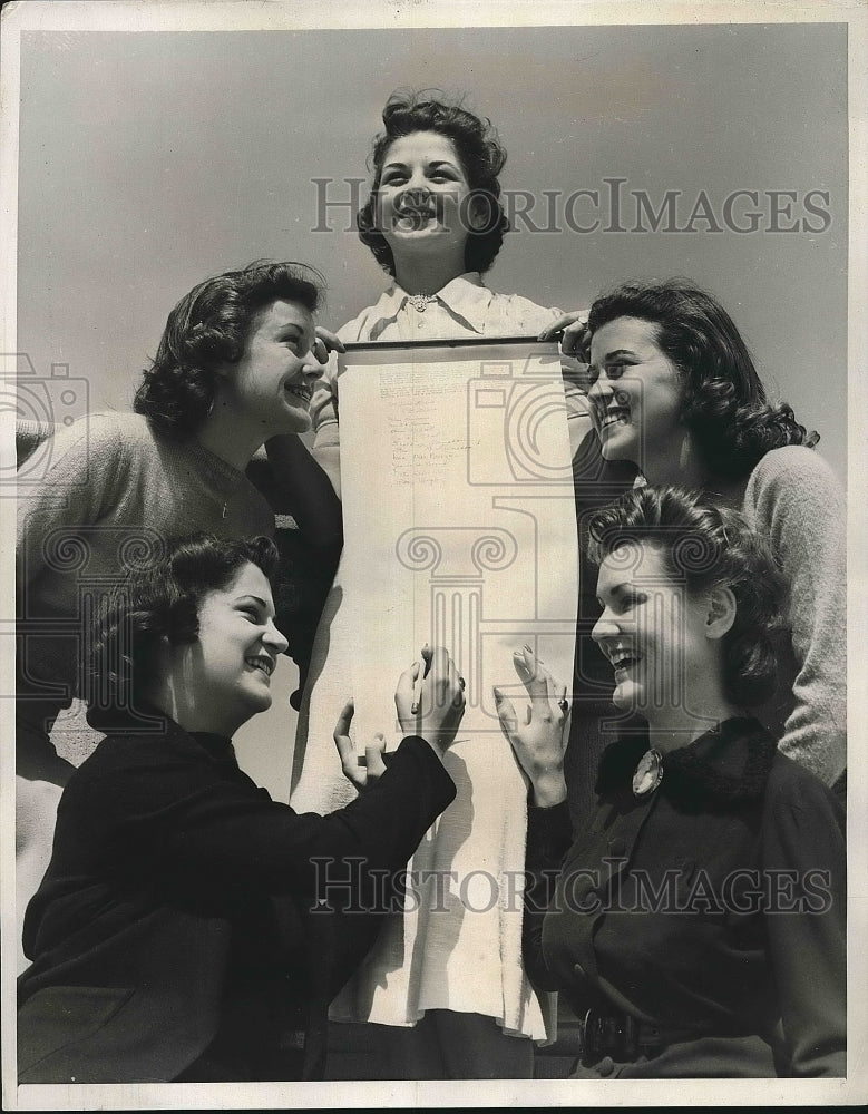 1939 UCLA coeds, M Koumrian,J DeGarmo,B Mitchell,B Billingsley, - Historic Images